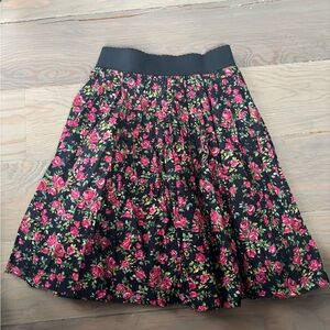 Floral Black Skirt